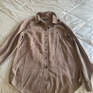 Lord & Taylor Taupe Button-Down Shirt